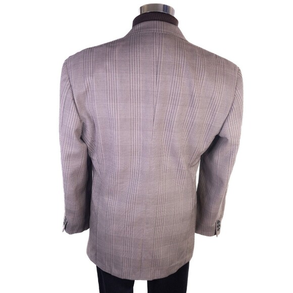MANI Vintage Sport Coat Jacket Blazer Men Size 44R Brown Plaid Two Button WOOL - Picture 8 of 15